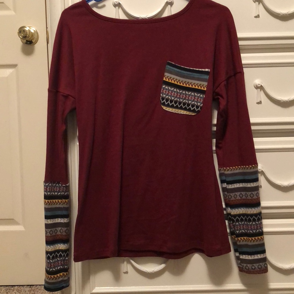 Long sleeve shirt with thumb holes